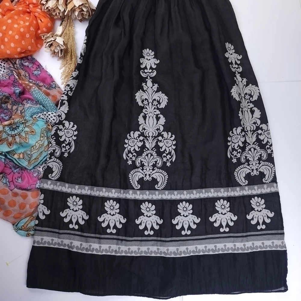 Lapis Black White Boho Onesize Dress - Picture 12 of 13